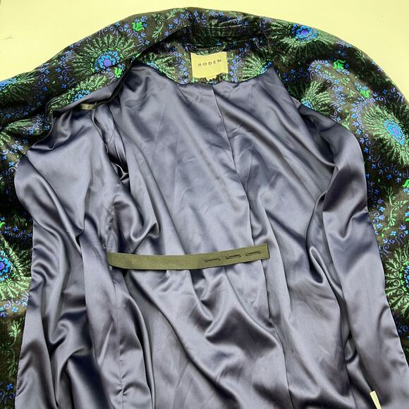 Boden Tie Waist Velvet Blazer Jacket Blue - Picture 5 of 10